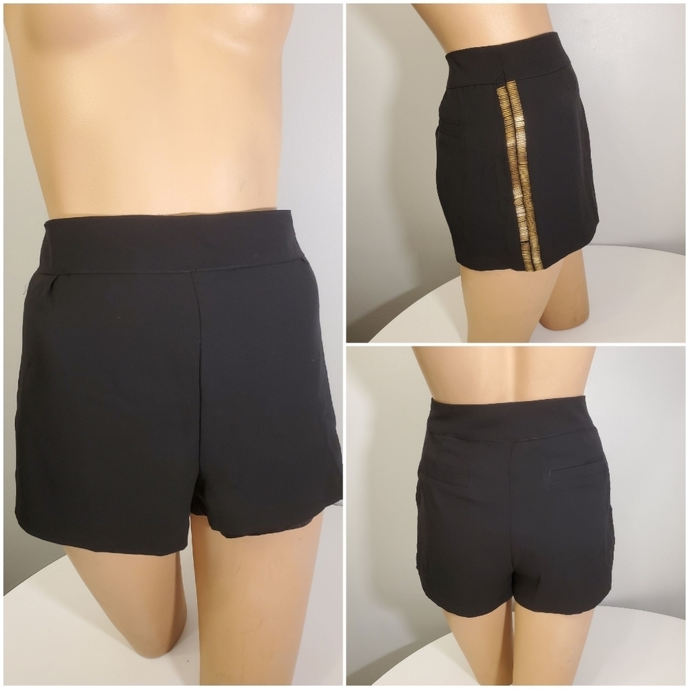 Forever 21 Gold Beaded Black Shorts